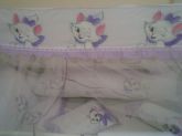 Kit de Berço Gatinha Marie Lilás 9 Pçs c Nome